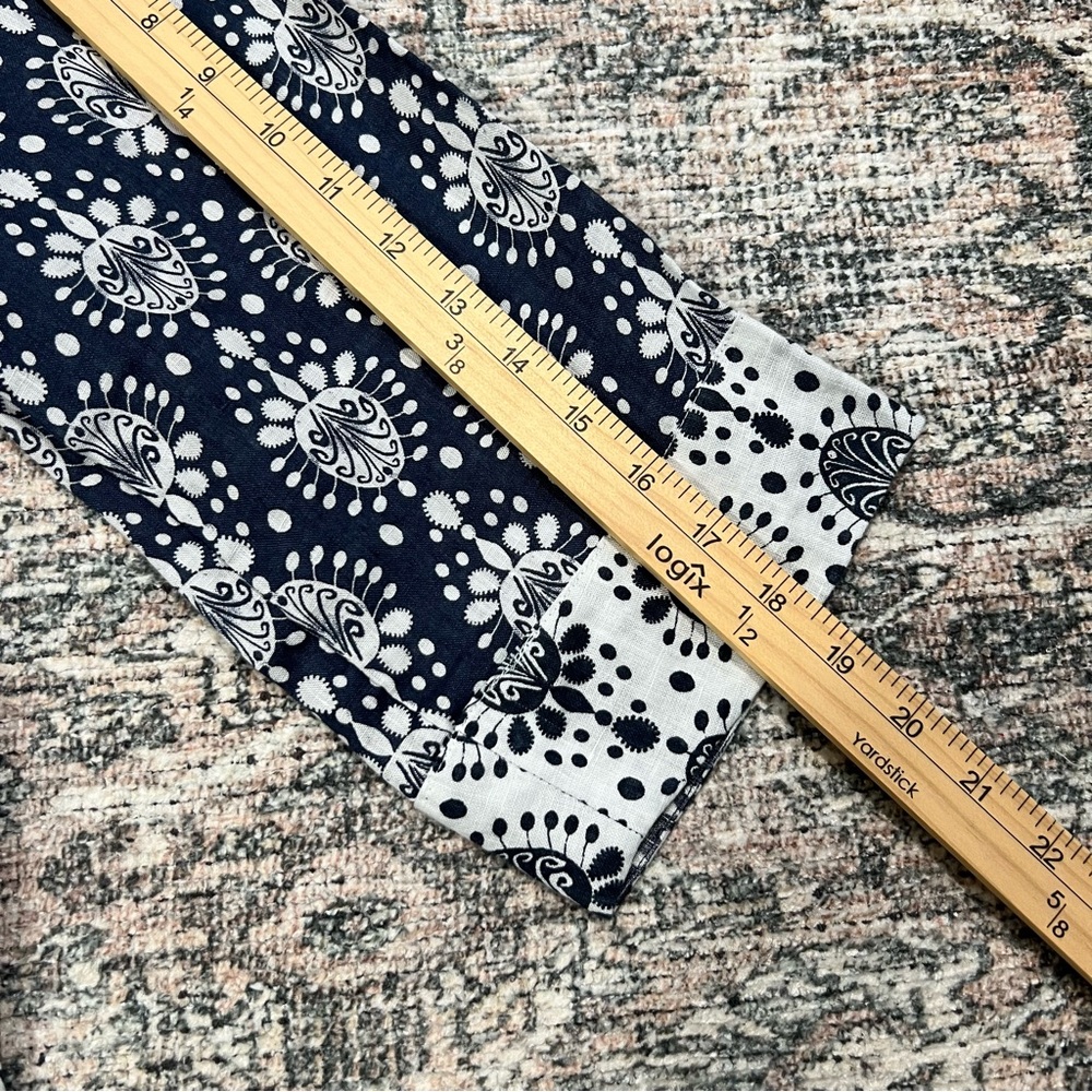Sigrid Olsen 100% Linen Embroidered Tunic Top Blue White Boho Women’s M - Picture 14 of 15